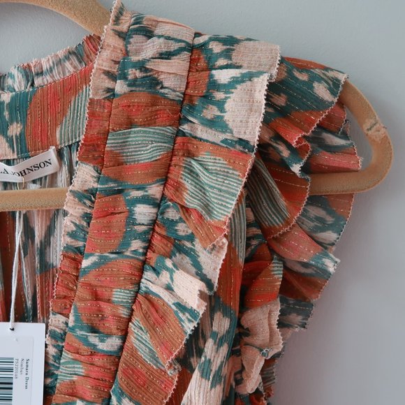 Ulla Johnson "Samara" printed dress nimbus with gold thread details Size 2 - Picture 8 of 10